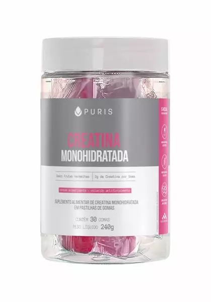 Gomas Creatina Monohidratada SABOR FRUTAS VERMELHAS 30 unidades Puris
